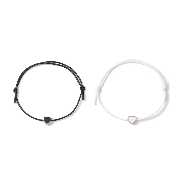 PandaHall 2Pcs 2 Colors Alloy Enamel Heart Braided Bead Bracelets Set, Waxed Polyester Cords Adjustable Bracelets, White & Black, Inner..., Multicolor
PandaHall 2Pcs 2 Colors Alloy Enamel Heart Braided Bead Bracelets Set, Waxed Polyester Cords Adjustable Bracelets, White & Black, Inner..., Multicolor