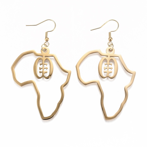 PandaHall 201 Stainless Steel Dangle Earrings, Africa Map, Adinkra Gye Nyame, Real 18K Gold Plated, 71mm, Pin: 0.8mm 201 Stainless Steel
PandaHall 201 Stainless Steel Dangle Earrings, Africa Map, Adinkra Gye Nyame, Real 18K Gold Plated, 71mm, Pin: 0.8mm 201 Stainless Steel
