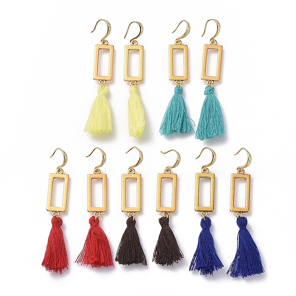 PandaHall Tassel Earrings, with Cotton Thread Tassels, Antique Gold Plated Alloy Links and Golden Plated Brass Earring Hooks, Mixed Color..., Multicolor
PandaHall Tassel Earrings, with Cotton Thread Tassels, Antique Gold Plated Alloy Links and Golden Plated Brass Earring Hooks, Mixed Color..., Multicolor
