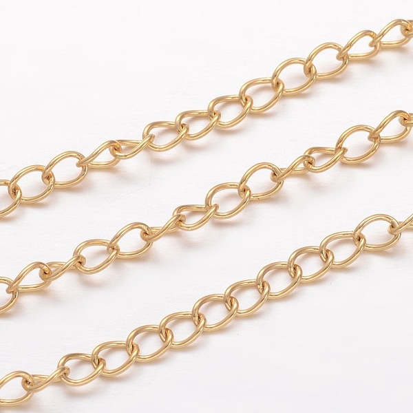 PandaHall Ion Plating(IP) 304 Stainless Steel Curb Chains, Twisted Chains, Soldered, for Jewelry Making, Golden, 4x3x0.6mm 304 Stainless...
PandaHall Ion Plating(IP) 304 Stainless Steel Curb Chains, Twisted Chains, Soldered, for Jewelry Making, Golden, 4x3x0.6mm 304 Stainless...