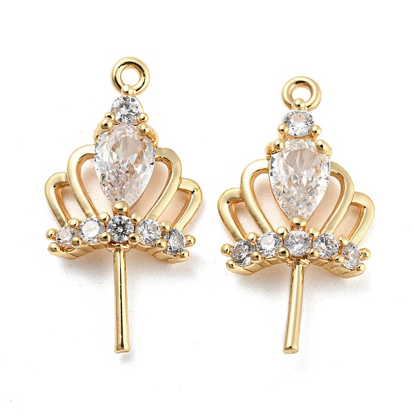 PandaHall Brass Micro Cubic Zirconia Peg Bails, Pendant Bails, Crown, Real 18K Gold Plated, 20x10.5x3.5mm, Hole: 1mm, Pin: 0.8mm Brass+Cubic..., Clear
PandaHall Brass Micro Cubic Zirconia Peg Bails, Pendant Bails, Crown, Real 18K Gold Plated, 20x10.5x3.5mm, Hole: 1mm, Pin: 0.8mm Brass+Cubic..., Clear