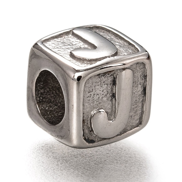 PandaHall 304 Stainless Steel European Beads, Large Hole Beads, Horizontal Hole, Cube with Letter, Stainless Steel Color, Letter.J, 8x8x8mm...
PandaHall 304 Stainless Steel European Beads, Large Hole Beads, Horizontal Hole, Cube with Letter, Stainless Steel Color, Letter.J, 8x8x8mm...