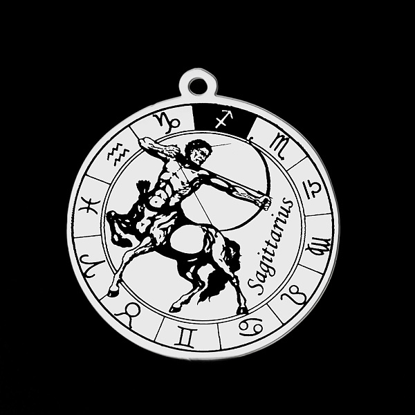 PandaHall 201 Stainless Steel Pendants, Laser Engraved Pattern, Flat Round with Constellation, Sagittarius, 33x30x1mm, Hole: 2mm 201...
PandaHall 201 Stainless Steel Pendants, Laser Engraved Pattern, Flat Round with Constellation, Sagittarius, 33x30x1mm, Hole: 2mm 201...