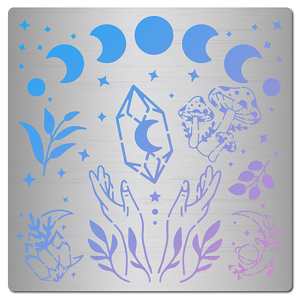PandaHall GORGECRAFT 6.3" Metal Moon Phase Stencil Reusable Mushrooms Stencils Stainless Steel Crystal Hands Journal Tool for Painting Wood...
PandaHall GORGECRAFT 6.3" Metal Moon Phase Stencil Reusable Mushrooms Stencils Stainless Steel Crystal Hands Journal Tool for Painting Wood...