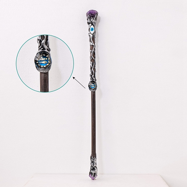 PandaHall Natural Fluorite Twelve Constellation Magic Wand, Cosplay Magic Wand, for Witches and Wizards, Pisces, 290mm Fluorite Pisces
PandaHall Natural Fluorite Twelve Constellation Magic Wand, Cosplay Magic Wand, for Witches and Wizards, Pisces, 290mm Fluorite Pisces