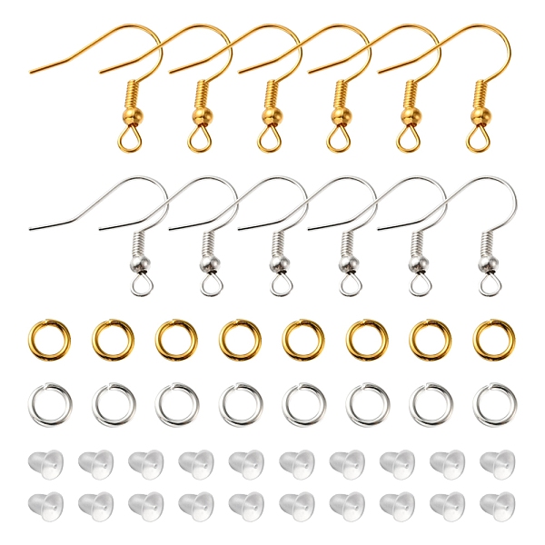 PandaHall 80Pcs 2 Color Iron Earring Hooks, French Hooks with Coil and Ball, with 12Pcs Open Jump Rings & 100Pcs Plastic Ear Nuts, Golden &...
PandaHall 80Pcs 2 Color Iron Earring Hooks, French Hooks with Coil and Ball, with 12Pcs Open Jump Rings & 100Pcs Plastic Ear Nuts, Golden &...