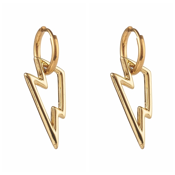 PandaHall 304 Stainless Steel Huggie Hoop Earrings, with Brass Pendants, Lightning Bolt, Golden, 35mm, Pin: 1mm 304 Stainless Steel...
PandaHall 304 Stainless Steel Huggie Hoop Earrings, with Brass Pendants, Lightning Bolt, Golden, 35mm, Pin: 1mm 304 Stainless Steel...