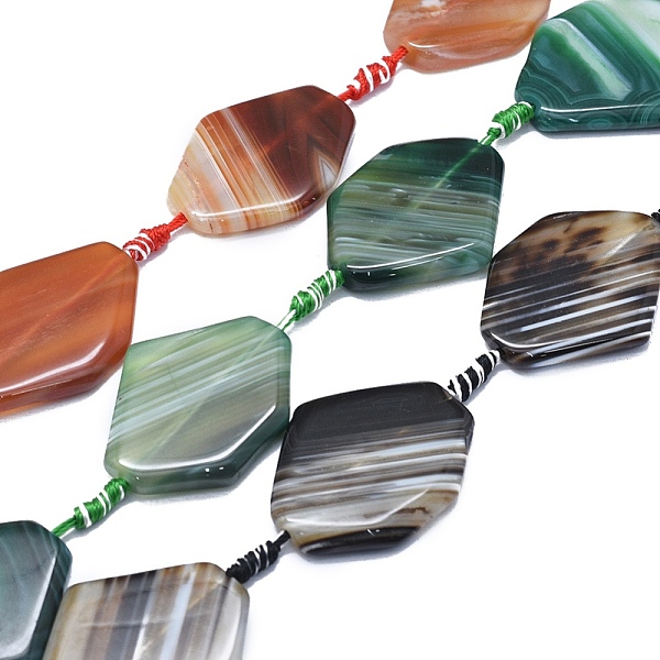 PandaHall Natural Banded Agate/Striped Agate Beads Strands, Dyed & Heated, Rhombus, Mixed Color, 38~40x27~30x5.5~7mm, Hole: 2~3mm, about..., Multicolor
PandaHall Natural Banded Agate/Striped Agate Beads Strands, Dyed & Heated, Rhombus, Mixed Color, 38~40x27~30x5.5~7mm, Hole: 2~3mm, about..., Multicolor
