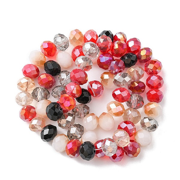 PandaHall Electroplate Glass Beads Strands, AB Color Plated, Faceted, Rondelle, FireBrick, 7.5~8x6mm, Hole: 1.5mm, about 69~72pcs/strand..., Red
PandaHall Electroplate Glass Beads Strands, AB Color Plated, Faceted, Rondelle, FireBrick, 7.5~8x6mm, Hole: 1.5mm, about 69~72pcs/strand..., Red