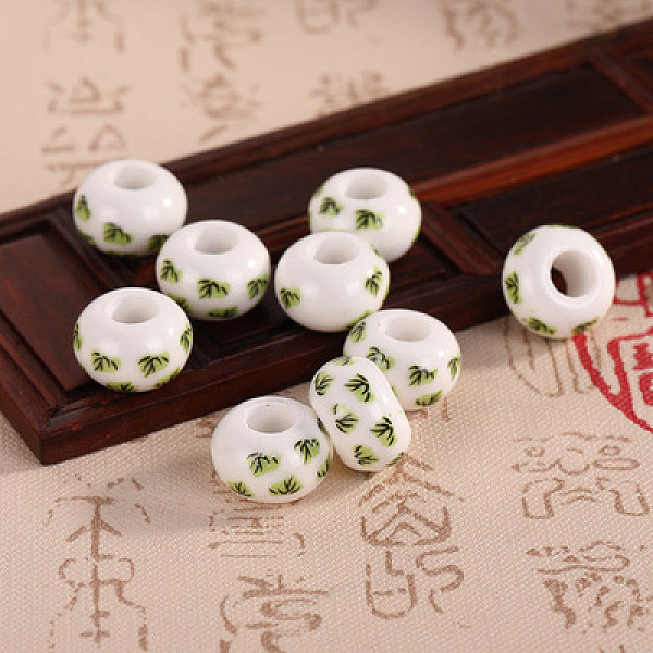 PandaHall Handmade European Porcelain Beads, DIY Accessories for Jewelry Making, Rondelle with Flower, Light Green, 14x9mm, Hole: 5mm...
PandaHall Handmade European Porcelain Beads, DIY Accessories for Jewelry Making, Rondelle with Flower, Light Green, 14x9mm, Hole: 5mm...