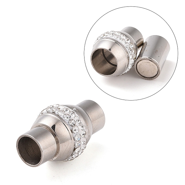 PandaHall 304 Stainless Steel Magnetic Clasps with Glue-in Ends, with Polymer Clay Rhinestone Beads, Oval, Stainless Steel Color, 17x10mm..., Clear
PandaHall 304 Stainless Steel Magnetic Clasps with Glue-in Ends, with Polymer Clay Rhinestone Beads, Oval, Stainless Steel Color, 17x10mm..., Clear