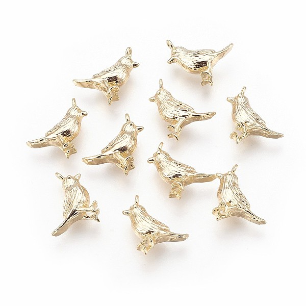 PandaHall Brass Charms, Nickel Free, Real 18K Gold Plated, Bird, 12.5x8.5x4mm, Hole: 1mm Brass Bird
PandaHall Brass Charms, Nickel Free, Real 18K Gold Plated, Bird, 12.5x8.5x4mm, Hole: 1mm Brass Bird