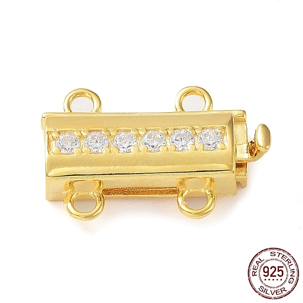 PandaHall 925 Sterling Silver Micro Pave Clear Cubic Zirconia Box Clasps, 2-Strand, 4-Hole, Rectangle, with 925 Stamp, Real 18K Gold Plated...
PandaHall 925 Sterling Silver Micro Pave Clear Cubic Zirconia Box Clasps, 2-Strand, 4-Hole, Rectangle, with 925 Stamp, Real 18K Gold Plated...