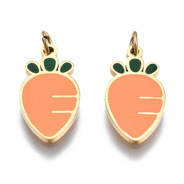 PandaHall 316 Surgical Stainless Steel Enamel Charms, with Jump Rings, Carrot, Light Salmon, Real 14K Gold Plated, 13x7x1mm, Jump Ring...
PandaHall 316 Surgical Stainless Steel Enamel Charms, with Jump Rings, Carrot, Light Salmon, Real 14K Gold Plated, 13x7x1mm, Jump Ring...