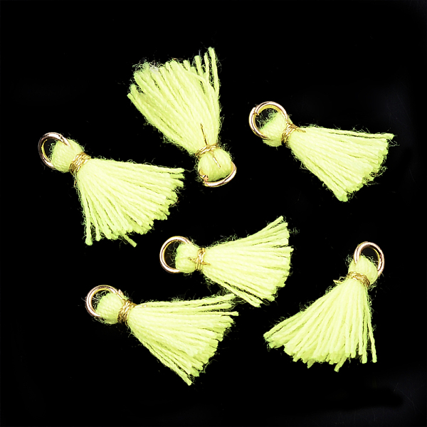 PandaHall Polycotton(Polyester Cotton) Tassel Pendant Decorations, Mini Tassel, with Iron Findings and Metallic Cord, Light Gold, Green...
PandaHall Polycotton(Polyester Cotton) Tassel Pendant Decorations, Mini Tassel, with Iron Findings and Metallic Cord, Light Gold, Green...