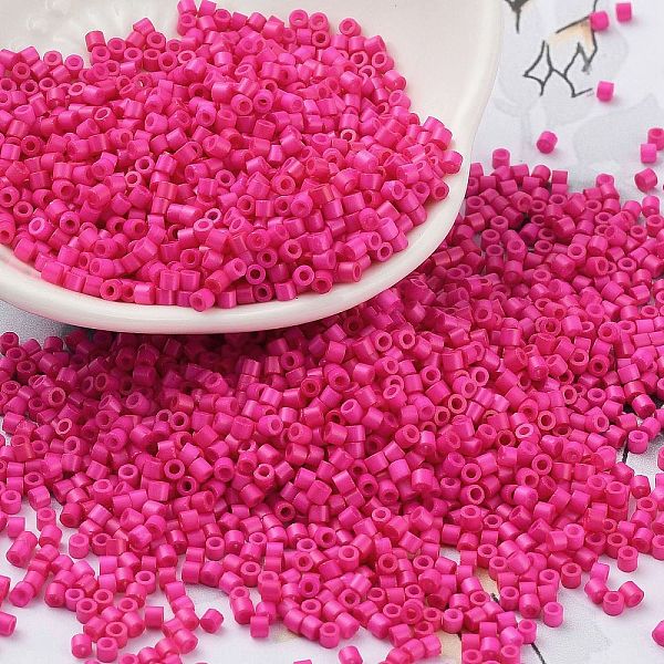 PandaHall Baking Paint Glass Seed Beads, Cylinder, Deep Pink, 2x1.5mm, Hole: 1mm, about 5599pcs/50g Glass
PandaHall Baking Paint Glass Seed Beads, Cylinder, Deep Pink, 2x1.5mm, Hole: 1mm, about 5599pcs/50g Glass