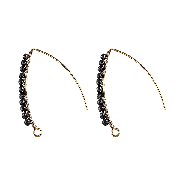 PandaHall 304 Stainless Steel Dangle Earrings, Ear Wire, with Opaque Glass Seed Beads, Golden, Prussian Blue, 38.5x33x3mm, Pin: 0.8mm Glass...
PandaHall 304 Stainless Steel Dangle Earrings, Ear Wire, with Opaque Glass Seed Beads, Golden, Prussian Blue, 38.5x33x3mm, Pin: 0.8mm Glass...