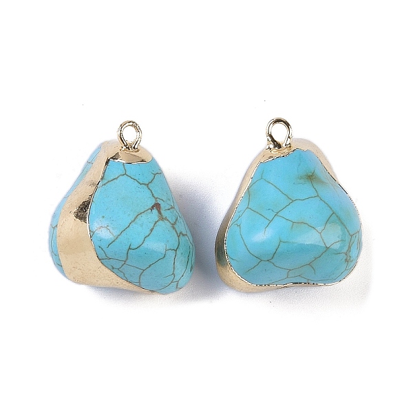 PandaHall Synthetic Turquoise Pendants, with Brass Findings, Nuggets Charms, Golden, 22~27.5x17~19x14~17mm, Hole: 2mm Synthetic Turquoise...
PandaHall Synthetic Turquoise Pendants, with Brass Findings, Nuggets Charms, Golden, 22~27.5x17~19x14~17mm, Hole: 2mm Synthetic Turquoise...