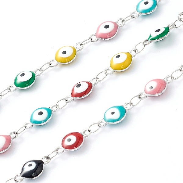 PandaHall 304 Stainless Steel Enamel Link Chains, Evil Eye & Heart, Unwelded, with Spool, Stainless Steel Color, Mixed Color, 11x6x3mm..., Multicolor
PandaHall 304 Stainless Steel Enamel Link Chains, Evil Eye & Heart, Unwelded, with Spool, Stainless Steel Color, Mixed Color, 11x6x3mm..., Multicolor