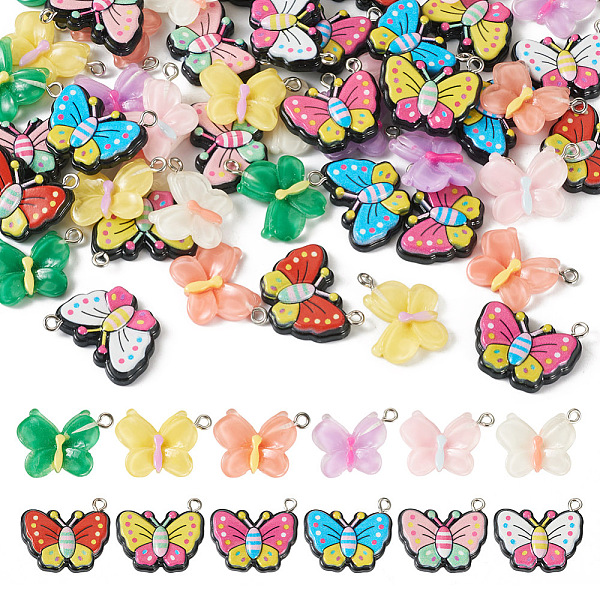 PandaHall 48Pcs 12 Styles Opaque & Transparent Resin Pendants, Butterfly Charms, with Platinum Tone Iron Loops, Mixed Color..., Multicolor
PandaHall 48Pcs 12 Styles Opaque & Transparent Resin Pendants, Butterfly Charms, with Platinum Tone Iron Loops, Mixed Color..., Multicolor