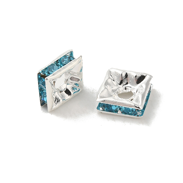 PandaHall Brass Rhinestone Spacer Beads, Square, Nickel Free, Cyan, Silver Color Plated, 6mmx6mmx3mm, hole: 1mm Brass+Rhinestone Square Cyan
PandaHall Brass Rhinestone Spacer Beads, Square, Nickel Free, Cyan, Silver Color Plated, 6mmx6mmx3mm, hole: 1mm Brass+Rhinestone Square Cyan