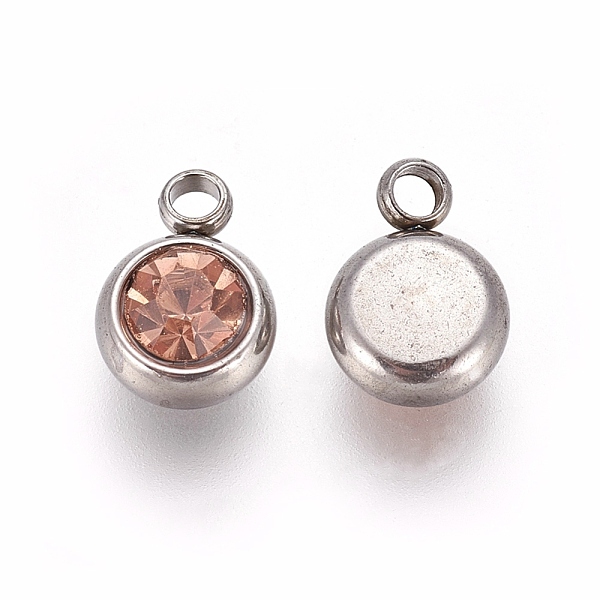 PandaHall 201 Stainless Steel Rhinestone Charms, Flat Round, Stainless Steel Color, Light Peach, 8.5x6x3mm, Hole: 1.5mm Stainless..., Pink
PandaHall 201 Stainless Steel Rhinestone Charms, Flat Round, Stainless Steel Color, Light Peach, 8.5x6x3mm, Hole: 1.5mm Stainless..., Pink