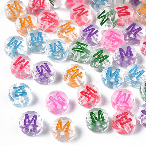 PandaHall Transparent Clear Acrylic Beads, Horizontal Hole, Flat Round with Mixed Color Letter, Letter.M, 7x3.5mm, Hole: 1.2mm, about...
PandaHall Transparent Clear Acrylic Beads, Horizontal Hole, Flat Round with Mixed Color Letter, Letter.M, 7x3.5mm, Hole: 1.2mm, about...