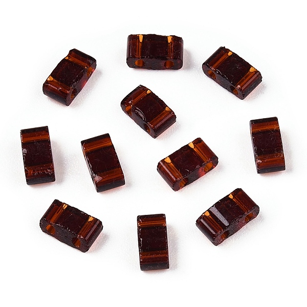 PandaHall 2-Hole Glass Seed Beads, Transparent Colours, Rectangle, Coconut Brown, 4.5~5.5x2x2~2.5mm, Hole: 0.5~0.8mm Glass Rectangle
PandaHall 2-Hole Glass Seed Beads, Transparent Colours, Rectangle, Coconut Brown, 4.5~5.5x2x2~2.5mm, Hole: 0.5~0.8mm Glass Rectangle