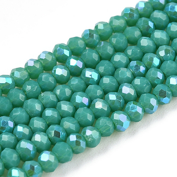 PandaHall Electroplate Opaque Solid Color Glass Beads Strands, Half Rainbow Plated, Faceted, Rondelle, Light Sea Green, 2.5x1.5mm, Hole...
PandaHall Electroplate Opaque Solid Color Glass Beads Strands, Half Rainbow Plated, Faceted, Rondelle, Light Sea Green, 2.5x1.5mm, Hole...