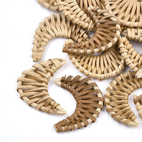 PandaHall Handmade Reed Cane/Rattan Woven Beads, For Making Straw Earrings and Necklaces, No Hole/Undrilled, Moon, BurlyWood..., Orange
PandaHall Handmade Reed Cane/Rattan Woven Beads, For Making Straw Earrings and Necklaces, No Hole/Undrilled, Moon, BurlyWood..., Orange