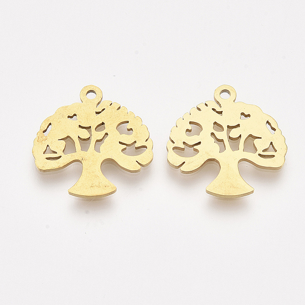 PandaHall 201 Stainless Steel Pendants, Laser Cut Pendants, Tree, Golden, 17x17x1mm, Hole: 1.4mm 201 Stainless Steel Tree
PandaHall 201 Stainless Steel Pendants, Laser Cut Pendants, Tree, Golden, 17x17x1mm, Hole: 1.4mm 201 Stainless Steel Tree