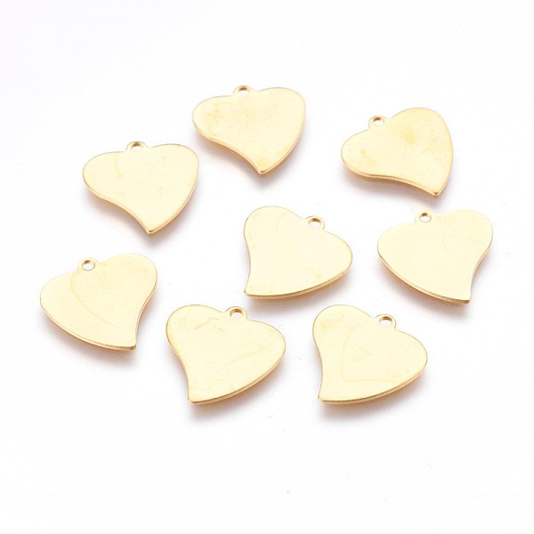 PandaHall 304 Stainless Steel Stamping Blank Tag Pendants, Heart, Golden, 15.5x15x0.8mm, Hole: 1.2mm 304 Stainless Steel Heart
PandaHall 304 Stainless Steel Stamping Blank Tag Pendants, Heart, Golden, 15.5x15x0.8mm, Hole: 1.2mm 304 Stainless Steel Heart