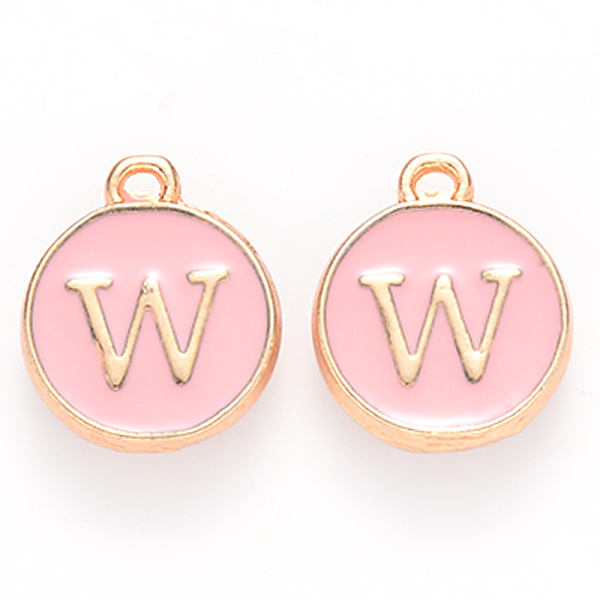 PandaHall Golden Plated Alloy Enamel Charms, Cadmium Free & Lead Free, Enamelled Sequins, Flat Round with Letter, Pink, Letter.W, 14x12x2mm...
PandaHall Golden Plated Alloy Enamel Charms, Cadmium Free & Lead Free, Enamelled Sequins, Flat Round with Letter, Pink, Letter.W, 14x12x2mm...