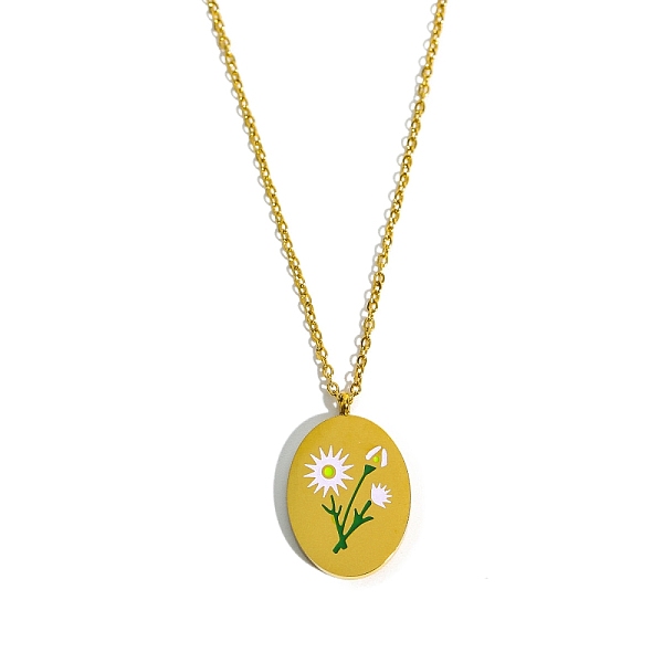 PandaHall Birth Month Flower Style Titanium Steel Oval Pendant Necklace, Golden, September Aster, 15.75 inch(40cm) Titanium Steel September...
PandaHall Birth Month Flower Style Titanium Steel Oval Pendant Necklace, Golden, September Aster, 15.75 inch(40cm) Titanium Steel September...