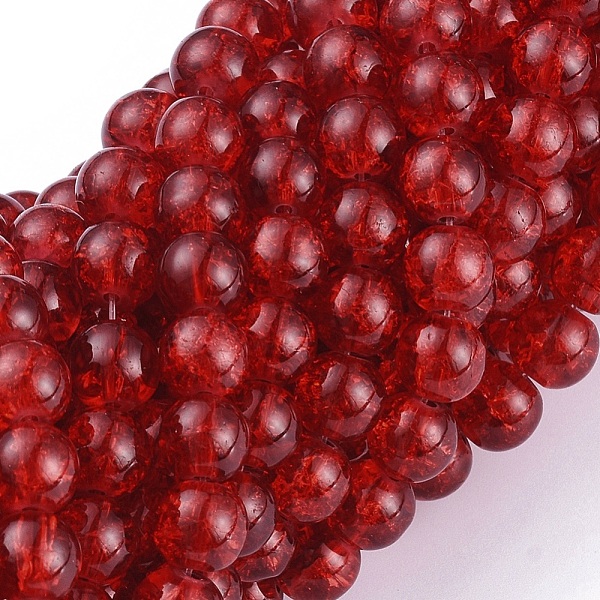 PandaHall Red Crackle Glass Round Beads Strands, 8mm, Hole: 1.3~1.6mm, about 100pcs/strand, 31.4 inch Glass Round Red
PandaHall Red Crackle Glass Round Beads Strands, 8mm, Hole: 1.3~1.6mm, about 100pcs/strand, 31.4 inch Glass Round Red