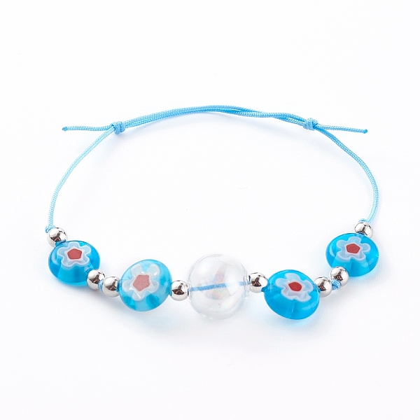 PandaHall Adjustable Handmade Millefiori Glass Beaded Bracelets, with Glass Globe Beads, Nylon Thread and Brass Beads, Platinum, Light Sky...
PandaHall Adjustable Handmade Millefiori Glass Beaded Bracelets, with Glass Globe Beads, Nylon Thread and Brass Beads, Platinum, Light Sky...