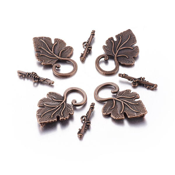 PandaHall Alloy Toggle Clasps, Cadmium Free & Nickel Free & Lead Free, Leaf, Red Copper, Toggle: 36x22x4.5mm, Hole: 1.5mm, Bar: 24x7x4.5mm...
PandaHall Alloy Toggle Clasps, Cadmium Free & Nickel Free & Lead Free, Leaf, Red Copper, Toggle: 36x22x4.5mm, Hole: 1.5mm, Bar: 24x7x4.5mm...