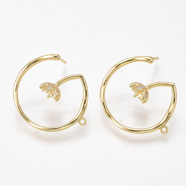PandaHall Brass Cubic Zirconia Stud Earring Findings, Half Hoop Earrings, with Loop, For Half Drilled Beads, Flower, Clear, Nickel Free...
PandaHall Brass Cubic Zirconia Stud Earring Findings, Half Hoop Earrings, with Loop, For Half Drilled Beads, Flower, Clear, Nickel Free...