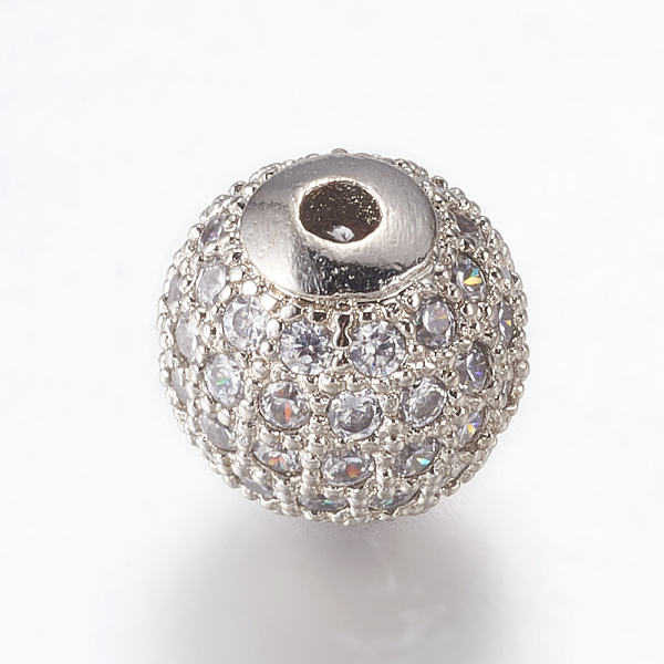 PandaHall Brass Micro Pave Cubic Zirconia Beads, Round, Platinum, Clear, 10mm, Hole: 2mm Brass+Cubic Zirconia Round Clear
PandaHall Brass Micro Pave Cubic Zirconia Beads, Round, Platinum, Clear, 10mm, Hole: 2mm Brass+Cubic Zirconia Round Clear