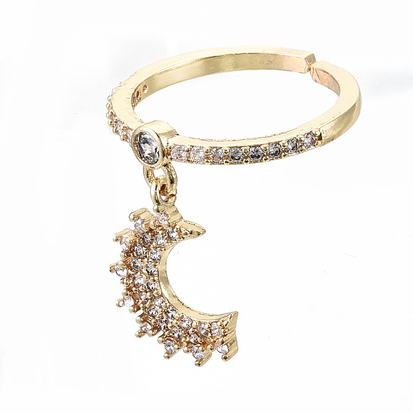 PandaHall Brass Micro Pave Clear Cubic Zirconia Cuff Rings, Open Rings, Cadmium Free & Nickel Free & Lead Free, Moon, Real 16K Gold Plated...
PandaHall Brass Micro Pave Clear Cubic Zirconia Cuff Rings, Open Rings, Cadmium Free & Nickel Free & Lead Free, Moon, Real 16K Gold Plated...