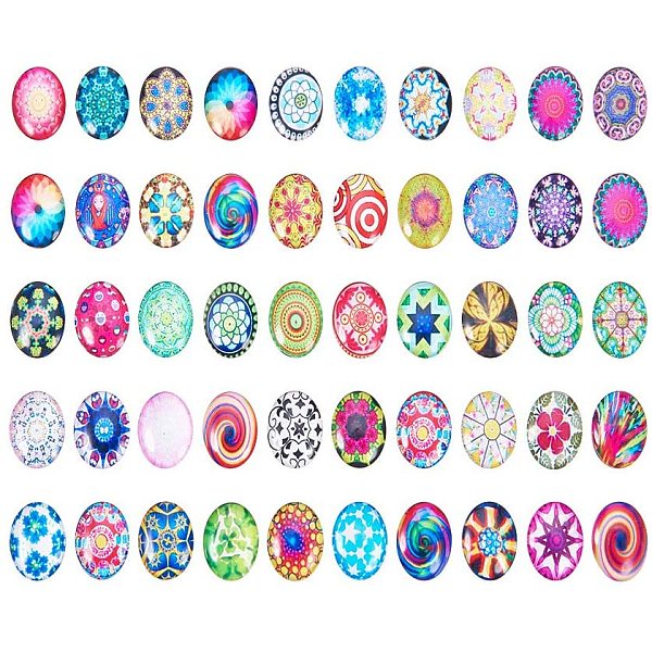 PandaHall Printed Glass Oval Cabochons, Mixed Color, 25x18x6mm, 100pcs/box Glass Oval Multicolor
PandaHall Printed Glass Oval Cabochons, Mixed Color, 25x18x6mm, 100pcs/box Glass Oval Multicolor