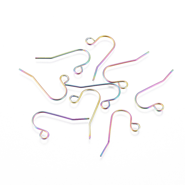 PandaHall Ion Plating(IP) 304 Stainless Steel Earring Hooks, with Horizontal Loop, Rainbow Color, 13x22x1mm, Hole: 3mm, Pin: 0.7mm 304...
PandaHall Ion Plating(IP) 304 Stainless Steel Earring Hooks, with Horizontal Loop, Rainbow Color, 13x22x1mm, Hole: 3mm, Pin: 0.7mm 304...