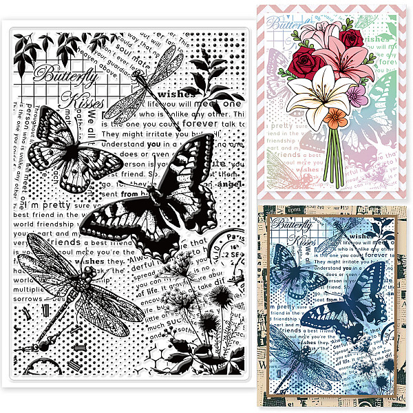 PandaHall GLOBLELAND Butterfly Dragonfly Background Clear Stamps Words Background Silicone Clear Stamp Seals for Cards Making DIY...
PandaHall GLOBLELAND Butterfly Dragonfly Background Clear Stamps Words Background Silicone Clear Stamp Seals for Cards Making DIY...