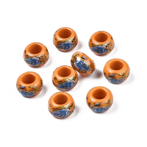 PandaHall Flower Printed Opaque Acrylic Rondelle Beads, Large Hole Beads, Dark Orange, 15x9mm, Hole: 7mm Acrylic Rondelle
PandaHall Flower Printed Opaque Acrylic Rondelle Beads, Large Hole Beads, Dark Orange, 15x9mm, Hole: 7mm Acrylic Rondelle