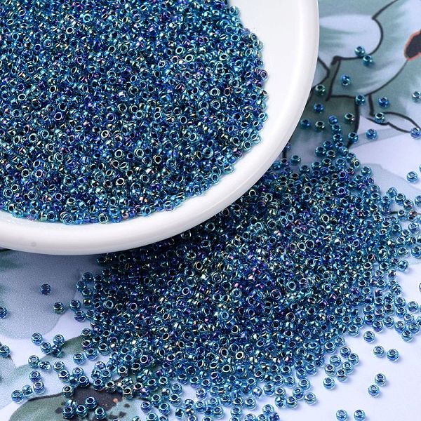 PandaHall MIYUKI Round Rocailles Beads, Japanese Seed Beads, (RR339) Blue Lined Aqua AB, 11/0, 2x1.3mm, Hole: 0.8mm, about 1100pcs/bottle...
PandaHall MIYUKI Round Rocailles Beads, Japanese Seed Beads, (RR339) Blue Lined Aqua AB, 11/0, 2x1.3mm, Hole: 0.8mm, about 1100pcs/bottle...