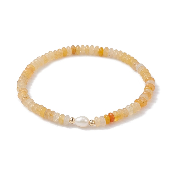 PandaHall Natural Yellow Agate Rondelle & Pearl Beaded Stretch Bracelets, Inner Diameter: 2-1/4 inch(5.8cm) Yellow Agate Rondelle
PandaHall Natural Yellow Agate Rondelle & Pearl Beaded Stretch Bracelets, Inner Diameter: 2-1/4 inch(5.8cm) Yellow Agate Rondelle