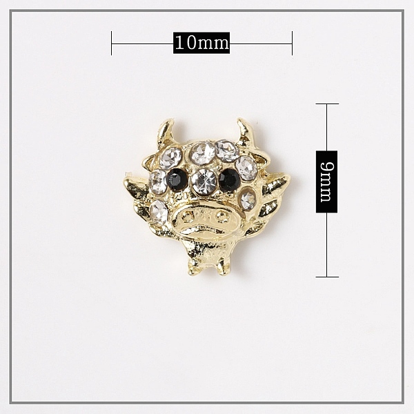 PandaHall Alloy Cabochons, Nail Art Decoration Accessories, with Glass Rhinestones, Light Gold, Cow, Crystal, 9.5x10x4mm Alloy+Rhinestone..., Clear
PandaHall Alloy Cabochons, Nail Art Decoration Accessories, with Glass Rhinestones, Light Gold, Cow, Crystal, 9.5x10x4mm Alloy+Rhinestone..., Clear