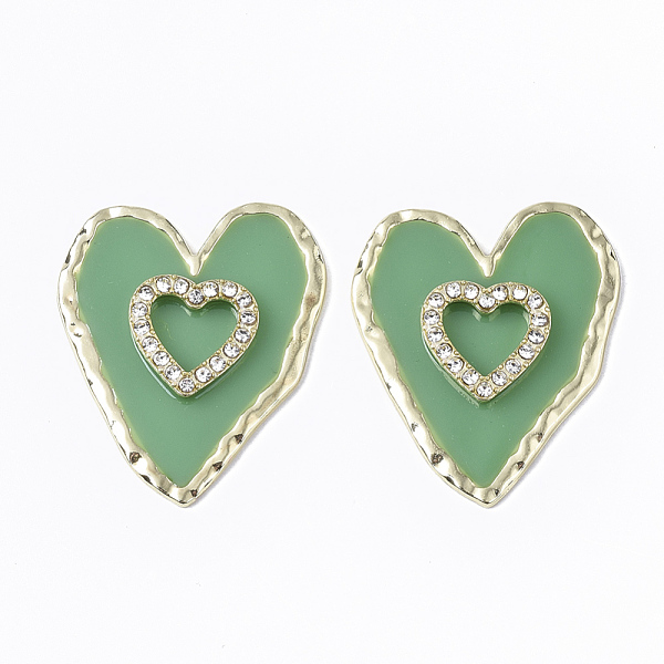 PandaHall Epoxy Resin Cabochons, with Crystal Rhinestone and Light Gold Plated Alloy Open Back Bezel, Heart, Green, 36.5x31x4mm Alloy+Epoxy...
PandaHall Epoxy Resin Cabochons, with Crystal Rhinestone and Light Gold Plated Alloy Open Back Bezel, Heart, Green, 36.5x31x4mm Alloy+Epoxy...