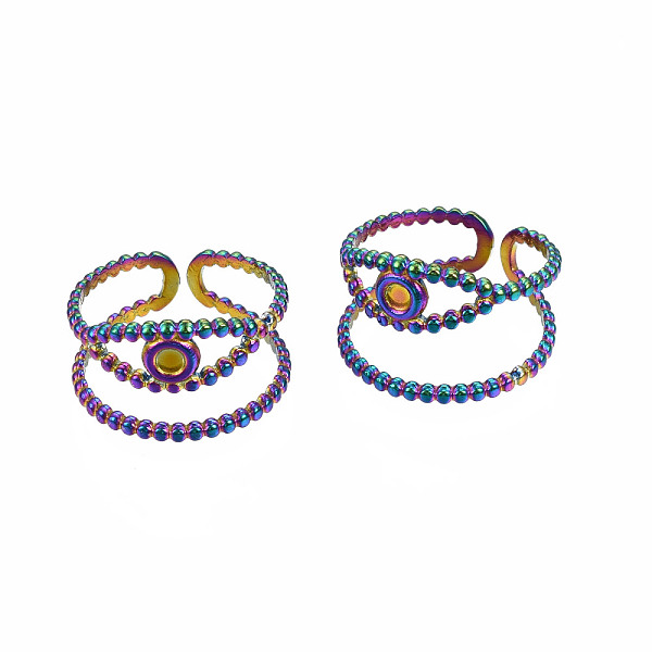 PandaHall 304 Stainless Steel Open Pad Ring Settings, Evil Eye with Flat Round, Rainbow Color, Tray: 3mm, US Size 9 3/4(19.5mm) 304...
PandaHall 304 Stainless Steel Open Pad Ring Settings, Evil Eye with Flat Round, Rainbow Color, Tray: 3mm, US Size 9 3/4(19.5mm) 304...