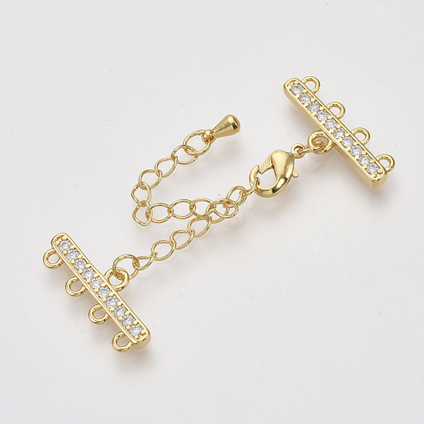 PandaHall Brass Micro Pave Cubic Zirconia Chain Extender, Necklace Layering Clasps, with 4 Strands 8-Hole Ends and Lobster Claw Clasps...
PandaHall Brass Micro Pave Cubic Zirconia Chain Extender, Necklace Layering Clasps, with 4 Strands 8-Hole Ends and Lobster Claw Clasps...